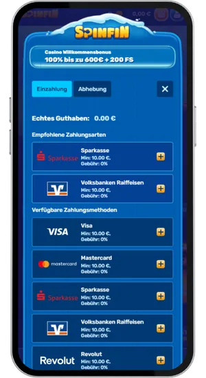Geld einzahlen